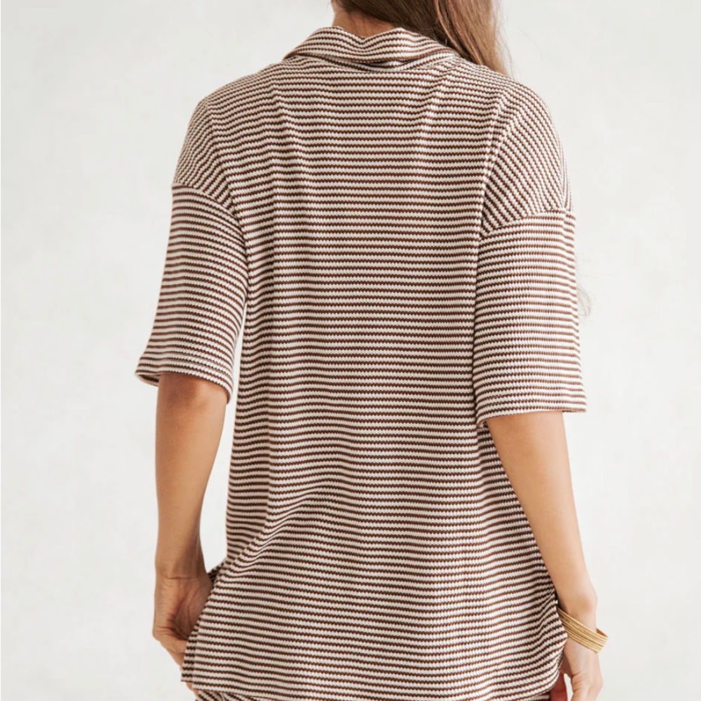 NWT Sabo Skirt Mallory Striped Knit Top Button Down - Picture 6 of 6
